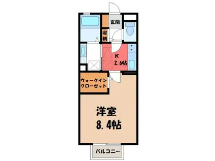 モン・カーサII(1K/1階)の間取り写真