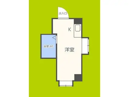 昭和グランドハイツ西九条(ワンルーム/4階)の間取り写真