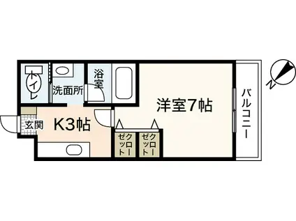 カーサ大塚2ND(1K/3階)の間取り写真