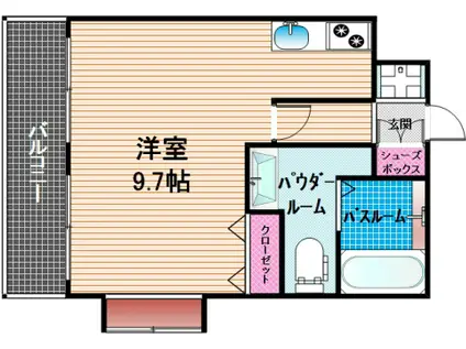 ピュアドームアルカサール平尾(1K/4階)の間取り写真