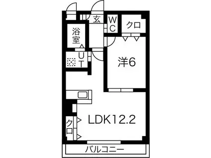 サニーサイドⅡ(1LDK/2階)の間取り写真