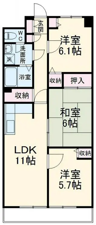 ルクソル浦和 1階階 間取り