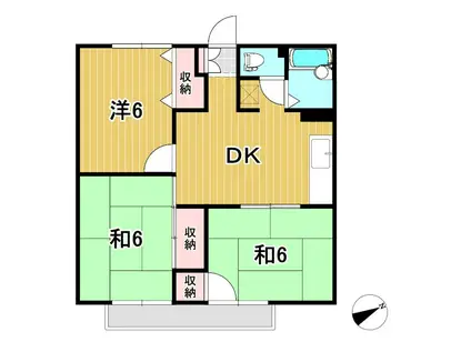 鮎川ハイツ(3DK/1階)の間取り写真