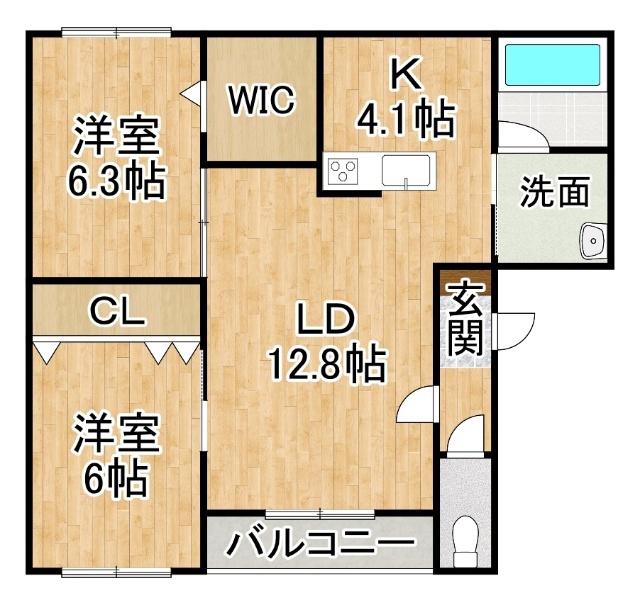FIKA(2LDK/1階)の間取り写真