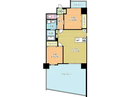 コートハウス・ピノ(2LDK/5階)の間取り写真