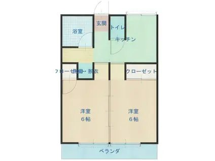 やなぎやハイツA棟(2DK/2階)の間取り写真