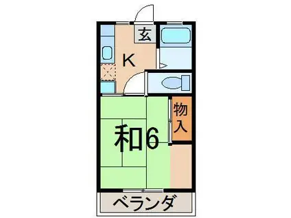 コーポつばきだて(1K/2階)の間取り写真