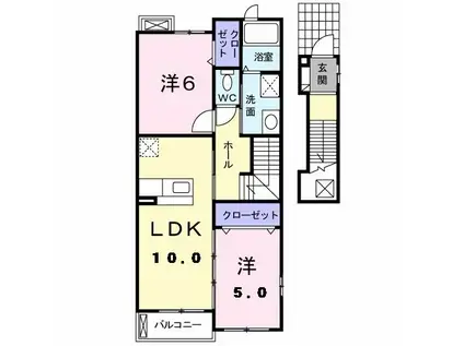 アーバンプラシード(2LDK/2階)の間取り写真