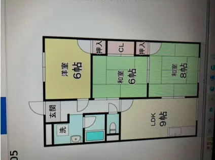 町屋ライフ(3LDK/1階)の間取り写真