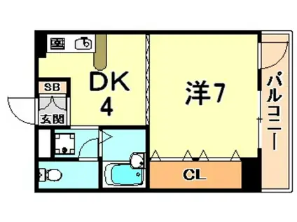 リッジヴィラ魚崎(1DK/1階)の間取り写真