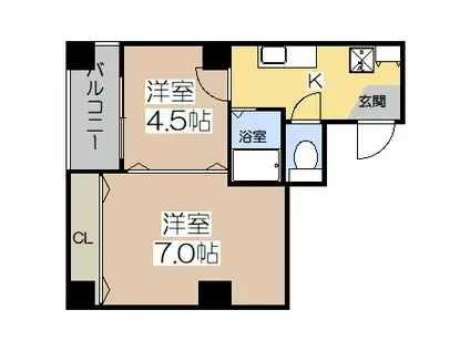 GRAND VERY(2K/4階)の間取り写真