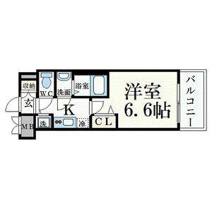 プレサンス 名古屋STATIONアライブ(1K/6階)の間取り写真