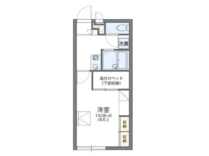 ピエール(1K/1階)の間取り写真