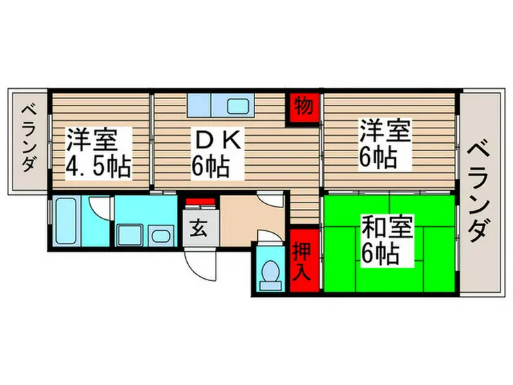 市川クローバーハイツ長谷川 1階階 間取り