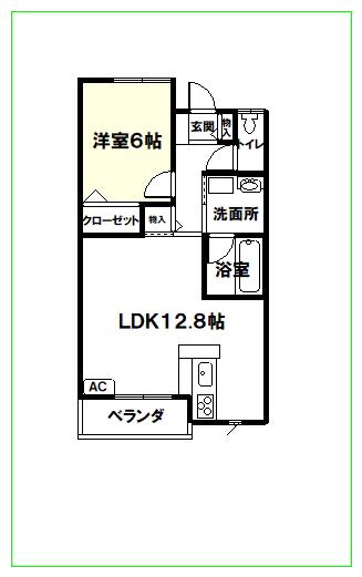 アーバニズム100B(1LDK/2階)の間取り写真