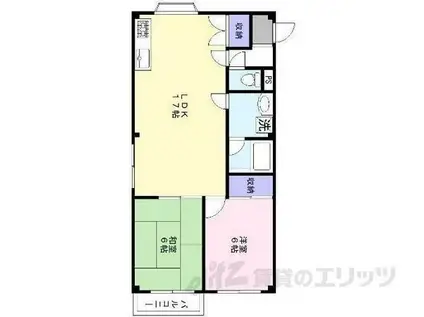 グレイスハイツ(2LDK/1階)の間取り写真