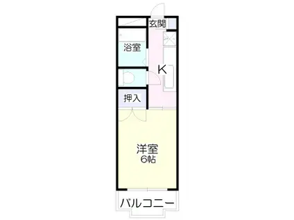 八木山コーポ(1K/1階)の間取り写真