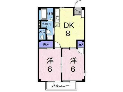 サンシティマノ(2DK/2階)の間取り写真