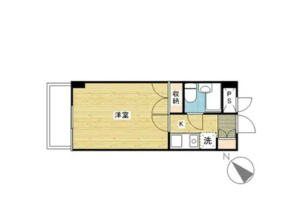 ソシアル高陽(1K/2階)の間取り写真