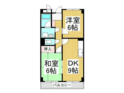 グランドライフ・M(2DK/1階)の間取り写真