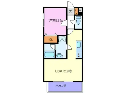 ボア・ソルテ(1LDK/1階)の間取り写真