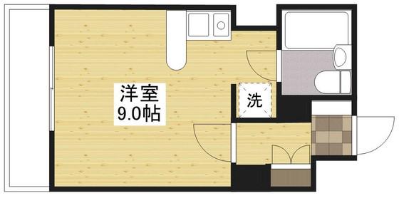清水ハイツ(ワンルーム/3階)の間取り写真