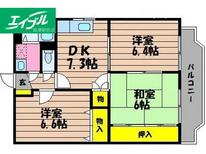 メゾン エトワール(3DK/1階)の間取り写真