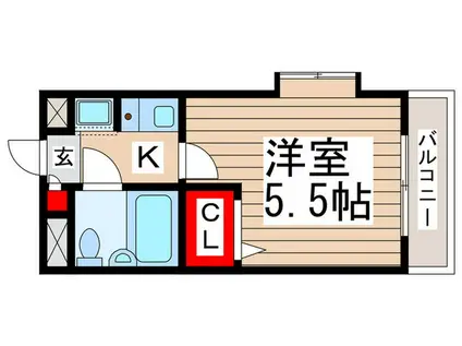 ジョイフル南流山(1K/3階)の間取り写真