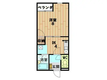 COSY IN KAWANO(1DK/6階)の間取り写真