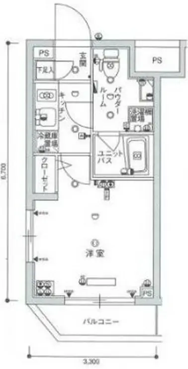 スカイコート蒲田EAST 2階階 間取り