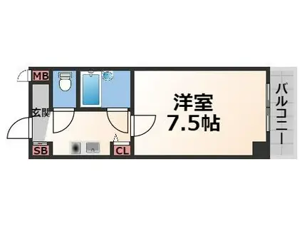 サイレストSB(1K/3階)の間取り写真