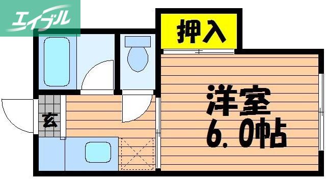 コーポレイバン(1K/2階)の間取り写真