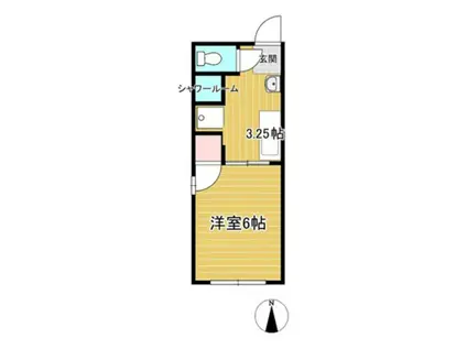 シティハイム西古松(1K/2階)の間取り写真