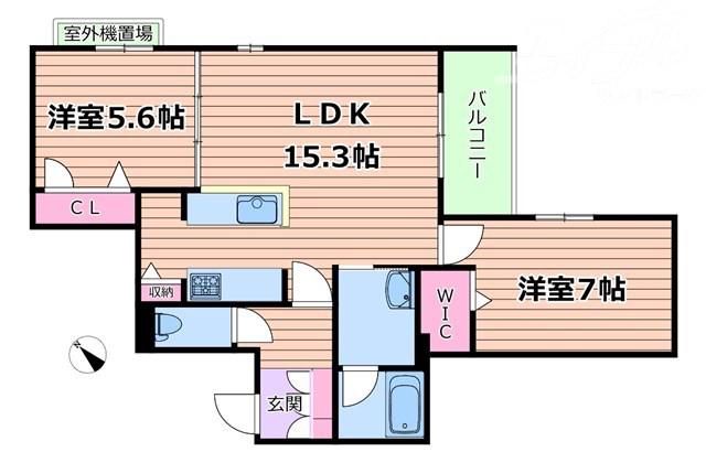 オルキデア クオーレ(2LDK/4階)の間取り写真