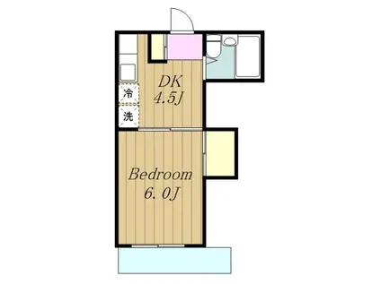 シルクハイツ(1DK/1階)の間取り写真