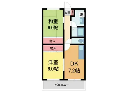 メゾンマリーゴールド(2DK/1階)の間取り写真