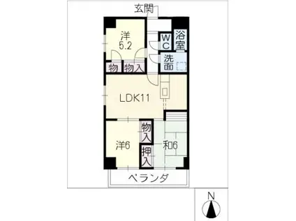ヴェルデ(3LDK/5階)の間取り写真
