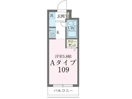 ジョイフル溝の口(ワンルーム/1階)の間取り写真