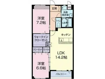 PLANDOR ONE(2LDK/2階)の間取り写真