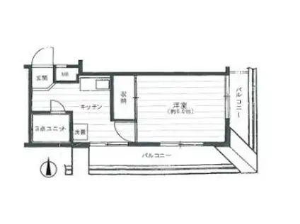 ダイアパレス浜松町(1K/8階)の間取り写真