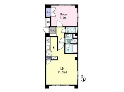 K-HOF(1LDK/1階)の間取り写真