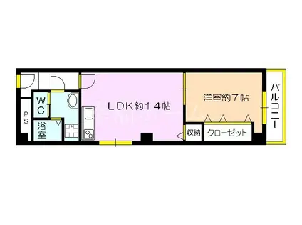 ドリームスクエア(1LDK/10階)の間取り写真