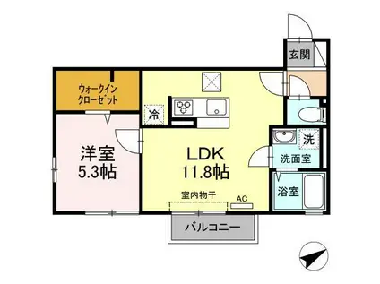 モッペル(1LDK/1階)の間取り写真