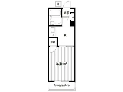 コーポ瀬戸(1K/4階)の間取り写真