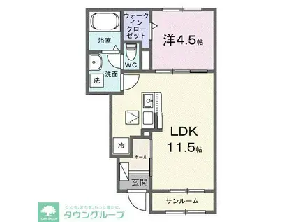 セレニテ東豊田(1LDK/1階)の間取り写真
