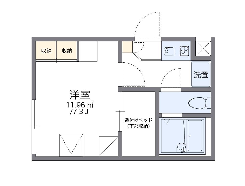 レオパレスKMS(1K/1階)の間取り写真