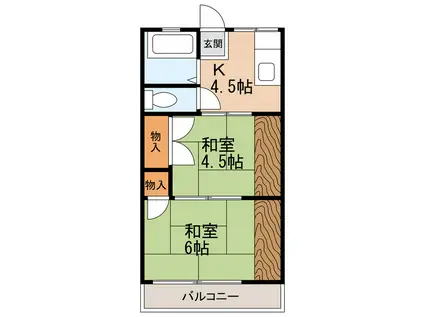 蔵波アパート(2K/1階)の間取り写真