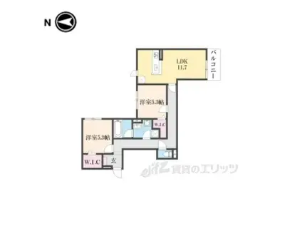 D-ROOM枚方市上之町PJ(2LDK/2階)の間取り写真