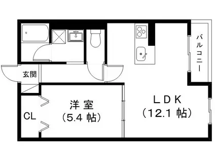 KNKレジデンス南草津(1LDK/3階)の間取り写真
