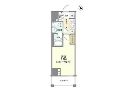 カーサスプレンディッド麻布仙台坂(1K/2階)の間取り写真